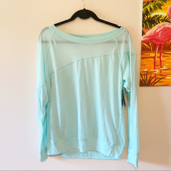 Nike Tops - NIKE Dri-Fit Asymmetrical Mint Sheer Mesh Top